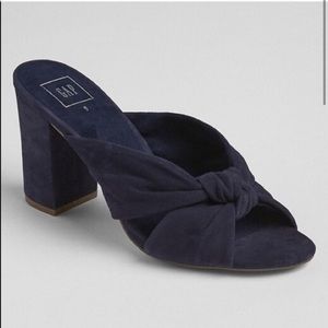 Gap Navy Velvet Mule Heels